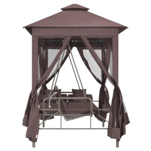 Balansoar extensibil cu pavilion, cafeniu - Img 4