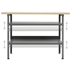 Banc de lucru, gri, 120 x 60 x 85 cm, oțel - Img 7
