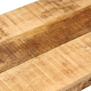 Bancă, 110 cm, lemn masiv de mango nefinisat și oțel - Img 8