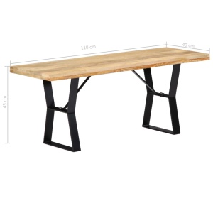 Bancă, 110 cm, lemn masiv de mango - Img 7