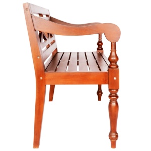 Bancă Batavia, maro inchis, 98 cm, lemn masiv mahon - Img 3