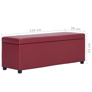 Bancă, compartiment de depozitare, grena 116 cm piele ecologică - Img 7