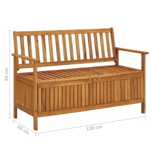 Bancă de depozitare grădină, 120 cm, lemn masiv de acacia - Img 7