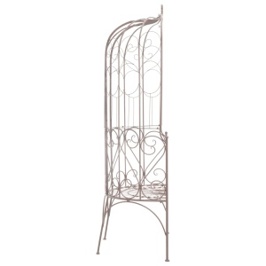Bancă de grădină, alb vintage, 95 cm, fier - Img 3