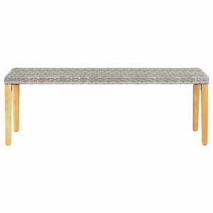 Bancă de grădină, gri, 80 cm, poliratan - Img 2