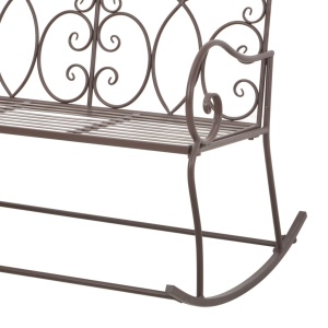 Bancă de grădină, maro vintage, 104 cm, fier - Img 6