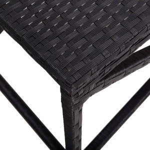 Bancă de grădină, negru, 120 cm, poliratan - Img 4