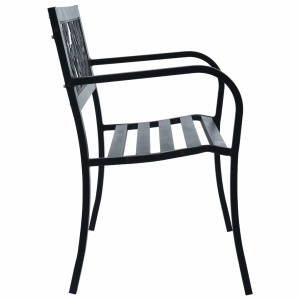Bancă de grădină, negru, 125 cm, oțel - Img 3