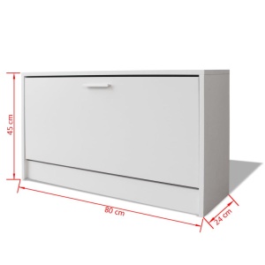 Banca de stocare pentru pantofi, 80x24x45 cm, alb - Img 5