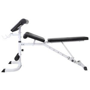 Bancă fitness cu raft greutăți, set haltere/gantere, 120 kg - Img 3