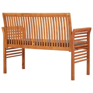 Bancă grădină cu 2 locuri &amp; pernă, 120 cm, lemn masiv acacia - Img 4
