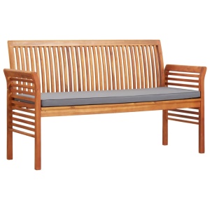 Bancă grădină cu 3 locuri &amp; pernă, 150 cm, lemn masiv acacia