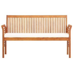Bancă grădină cu 3 locuri &amp; pernă, 150 cm, lemn masiv acacia - Img 2