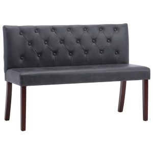Bancă, gri, 120 cm, velur ecologic - Img 2