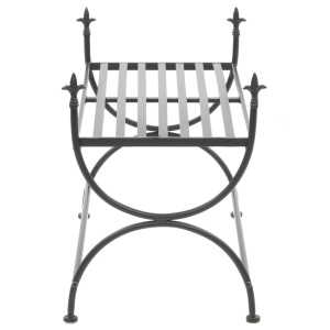 Bancă in stil vintage, negru, metal, 83x42x55 cm - Img 4