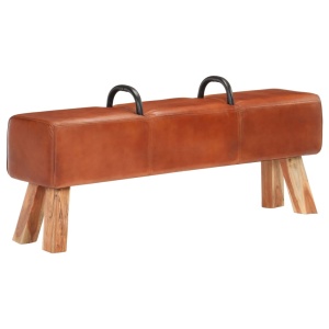 Bancă Turnbock vintage cu mânere, piele naturală de capră - Img 7