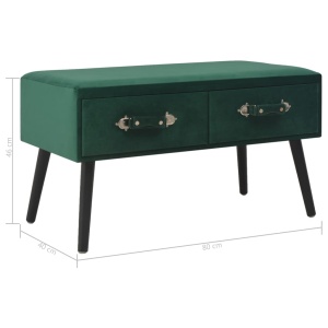 Banchetă cu sertare, verde, 80 cm, catifea - Img 7