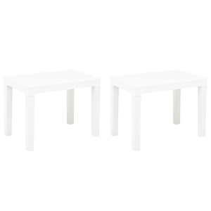 Bănci de grădină, 2 buc., alb, plastic