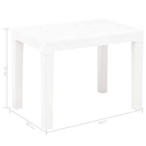 Bănci de grădină, 2 buc., alb, plastic - Img 5