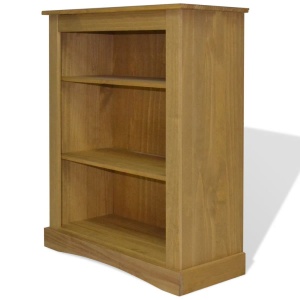 Bibliotecă 3 rafturi pin, stil mexican Corona, 81 x 29 x 100 cm