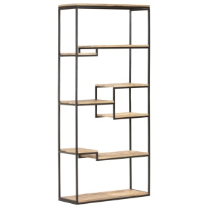 Bibliotecă, 80 x 30 x 180 cm, lemn de mango nefinisat - Img 12