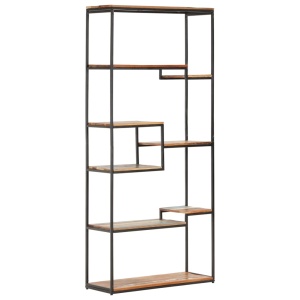 Bibliotecă, 80 x 30 x 180 cm, lemn masiv reciclat - Img 10