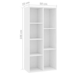 Bibliotecă, alb, 50 x 25 x 106 cm, PAL - Img 5