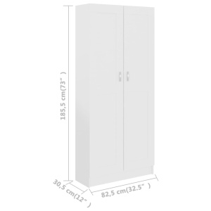 Bibliotecă, alb, 82,5 x 30,5 x 185,5 cm, PAL - Img 7