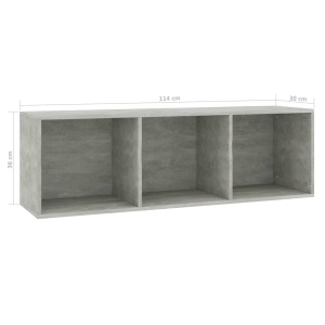 Bibliotecă/Comodă TV, gri beton, 36 x 30 x 114 cm, PAL - Img 11