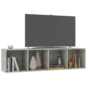 Bibliotecă/Comodă TV, gri beton, 36 x 30 x 143 cm, PAL - Img 8