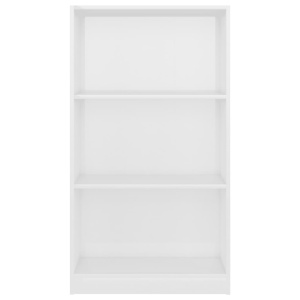 Bibliotecă cu 3 rafturi, alb extralucios, 60 x 24 x 108 cm, PAL - Img 4