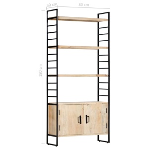 Bibliotecă cu 4 niveluri 80x30x180 cm lemn masiv de mango - Img 12