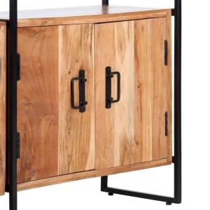 Bibliotecă cu 4 rafturi, 124 x 30 x 180 cm, lemn masiv de acacia - Img 6