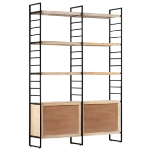Bibliotecă cu 4 rafturi, 124 x 30 x 180 cm, lemn masiv de mango - Img 8