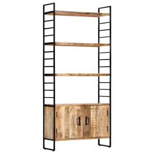 Bibliotecă cu 4 rafturi 80x30x180 cm lemn masiv mango nefinisat - Img 9