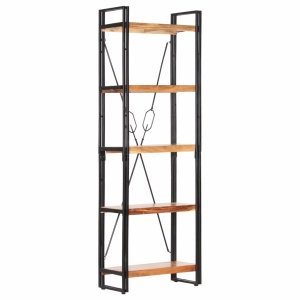 Bibliotecă cu 5 rafturi, 60 x 30 x 180 cm, lemn masiv de acacia - Img 6