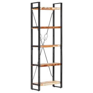 Bibliotecă cu 5 rafturi, 60 x 30 x 180 cm, lemn masiv reciclat - Img 11