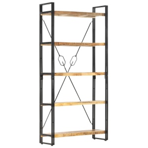 Bibliotecă cu 5 rafturi, 90 x 30 x 180 cm, lemn masiv de mango - Img 7