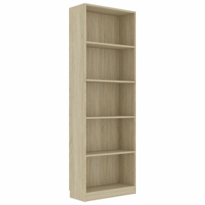 Bibliotecă cu 5 rafturi, stejar Sonoma, 60 x 24 x 175 cm, PAL - Img 2
