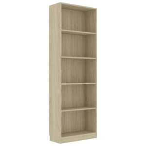 Bibliotecă cu 5 rafturi, stejar Sonoma, 60 x 24 x 175 cm, PAL - Img 7