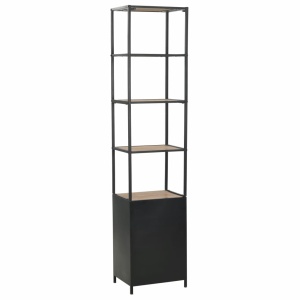 Bibliotecă din lemn masiv de brad și oțel, 40,5 x 32,5 x 180 cm - Img 8
