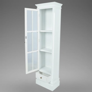 Bibliotecă dulap elegant cu 3 rafturi, alb, lemn - Img 4
