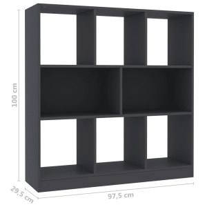 Bibliotecă, gri, 97,5 x 29,5 x 100 cm, PAL - Img 5