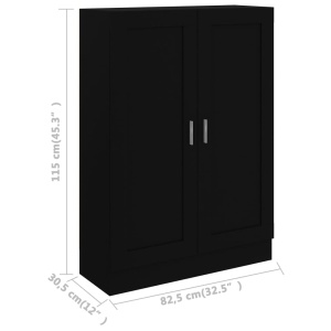 Bibliotecă, negru, 82,5 x 30,5 x 115 cm, PAL - Img 7