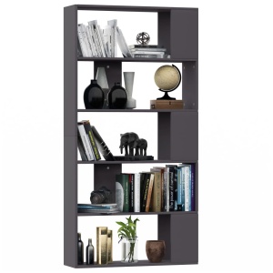 Bibliotecă/Separator cameră, gri, 80x24x159 cm, PAL - Img 3
