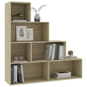 Bibliotecă/Separator cameră, stejar Sonoma, 155x24x160 cm, PAL - Img 3