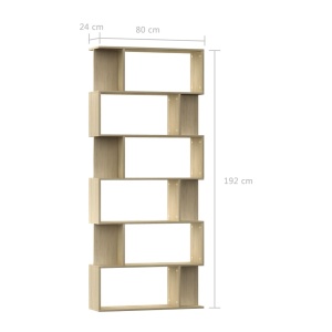Bibliotecă/Separator cameră, stejar Sonoma, 80x24x192 cm, PAL - Img 6