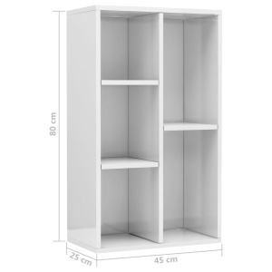 Bibliotecă/Servantă, alb extralucios, 45 x 25 x 80 cm, PAL - Img 10