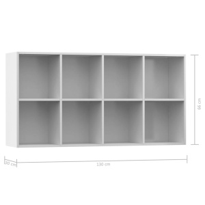 Bibliotecă/Servantă, alb lucios, 66 x 30 x 130 cm, PAL - Img 11