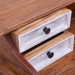 Birou de scris cu sertare, 90x50x101 cm, lemn masiv reciclat - Img 2